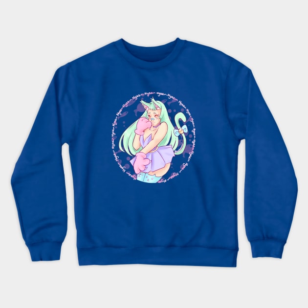 Pastel Nyaa Crewneck Sweatshirt by Lenetheartist